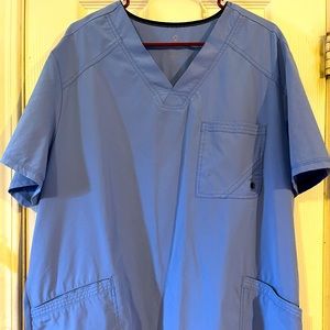 Blue v-neck scrub top by Cherokee Infinity
